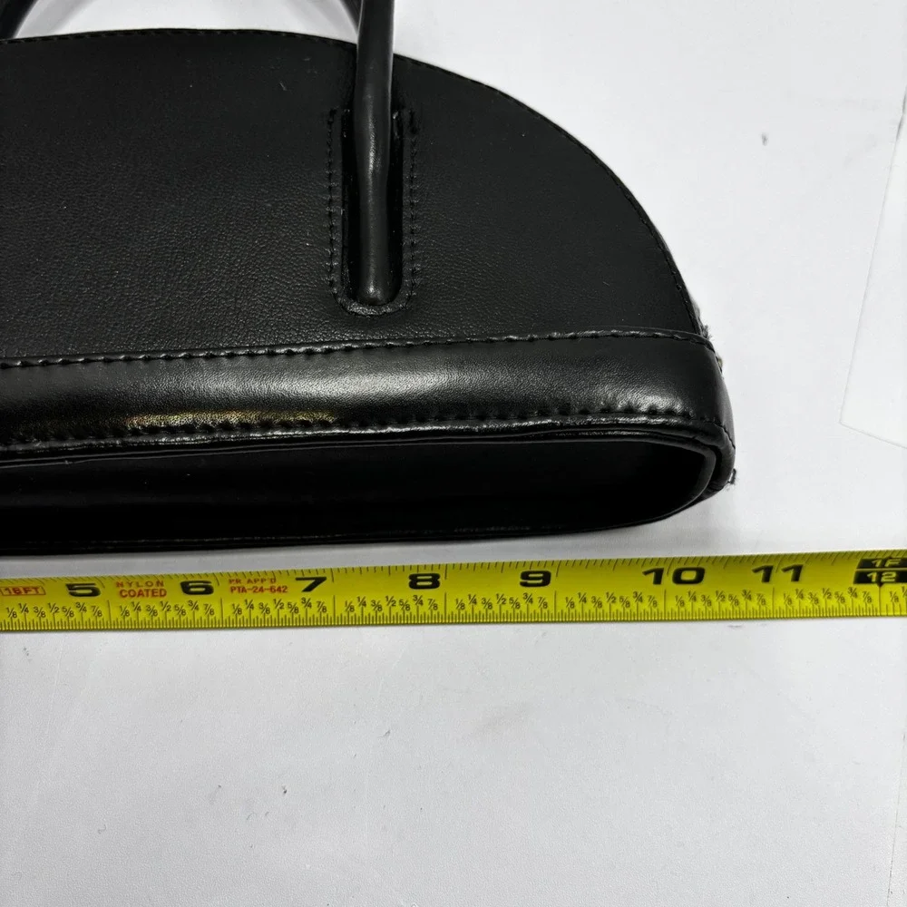 Cleo & Patek‎ Paris Black Leather Half Moon Dome Top Handle Handbag Bag